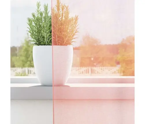 Voile Užuolaidos Su Strypų Kišenėmis, 2Vnt., Rožinės Spalvos