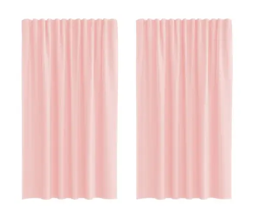 Voile Aizkari Ar Stieņu Kabatām, 2 Gab., Rozā Vidaxl
