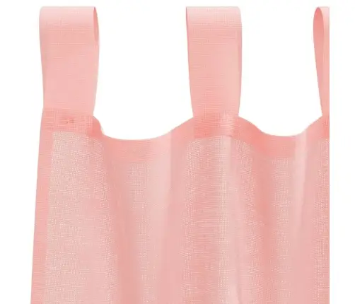 Voile Užuolaidos Su Strypų Kišenėmis, 2Vnt., Rožinės Spalvos