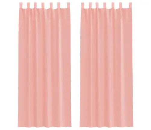Voile Užuolaidos Su Strypų Kišenėmis, 2Vnt., Rožinės Spalvos