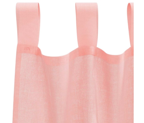 Voile Kardinad Varrastega Taskutega 2 Tk Roosa