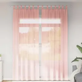 Voile Aizkari Ar Stieņu Kabatām, 2 Gab., Rozā Vidaxl