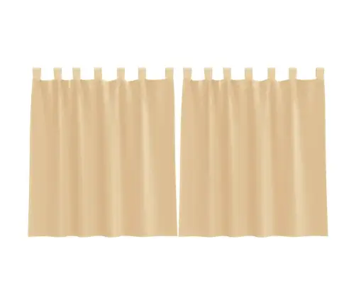 Voile Kardinad Varrastega Taskutega 2 Tk Liiv
