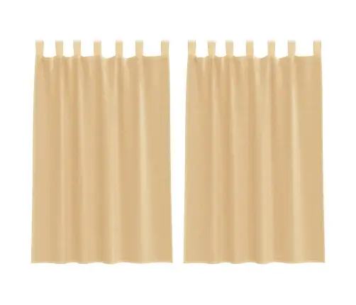 Voile Aizkari Ar Stieņu Kabatām, 2 Gab., Smilšu Krāsa Vidaxl