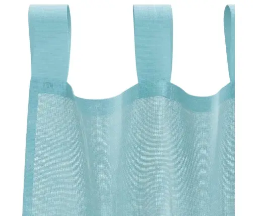 Voile Aizkari Ar Stieņu Kabatām, 2 Gab., Tirkīzzili Vidaxl