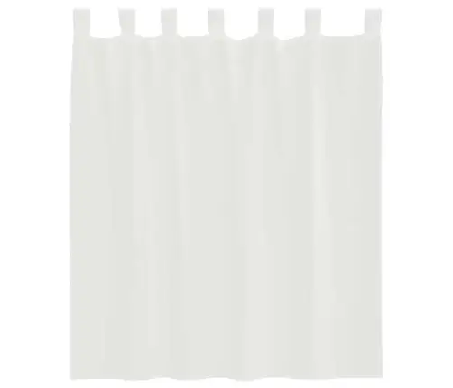 Voile Užuolaidos Su Strypų Kišenėmis, 2Vnt., Baltos Spalvos