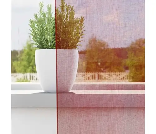 Voile Užuolaidos Su Strypų Kišenėmis, 2Vnt., Raudonojo Vyno Sp.