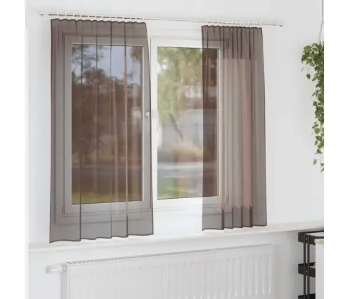Voile Kardinad Tab Topiga 2 Tk Pruun
