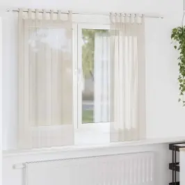 Voile Užuolaidos Su Viršutine Dalimi, 2Vnt., Kreminės Spalvos