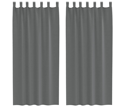 Voile Aizkari Ar Cilpām, 2 Gab., Tumši Pelēki, 140X225 Cm Vidaxl