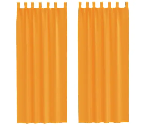 Voile Aizkari Ar Cilpām, 2 Gab., Oranži, 140X260 Cm Vidaxl