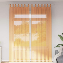 Voile Aizkari Ar Cilpām, 2 Gab., Oranži, 140X260 Cm Vidaxl