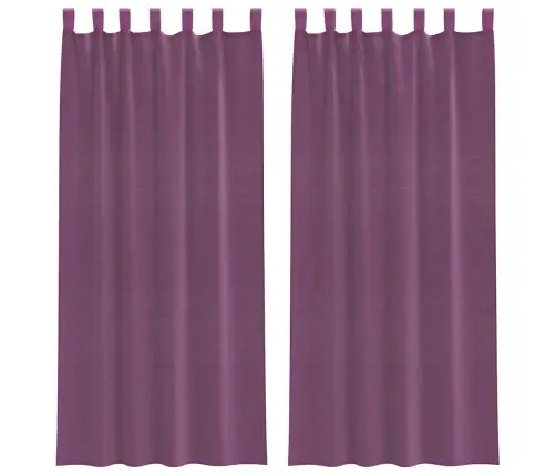 Voile Užuolaidos Su Kilpomis, 2Vnt., Violetinės Sp., 140X245Cm