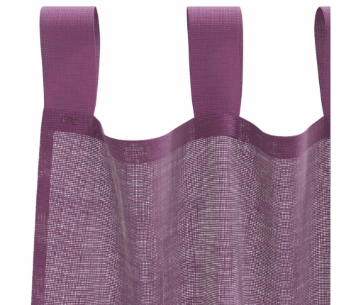 Voile Aizkari Ar Cilpām, 2 Gab., Violeti, 140X245 Cm Vidaxl