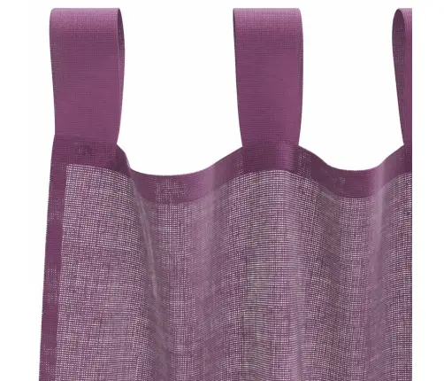 Voile Užuolaidos Su Kilpomis, 2Vnt., Violetinės Sp., 140X245Cm
