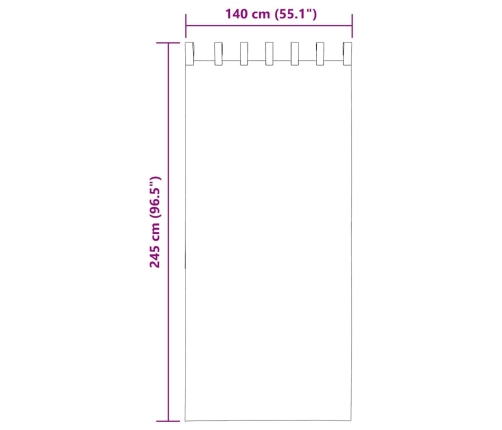 Voile Aizkari Ar Cilpām, 2 Gab., Violeti, 140X245 Cm Vidaxl