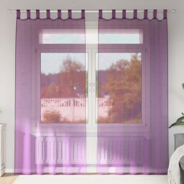 Voile Aizkari Ar Cilpām, 2 Gab., Violeti, 140X245 Cm Vidaxl