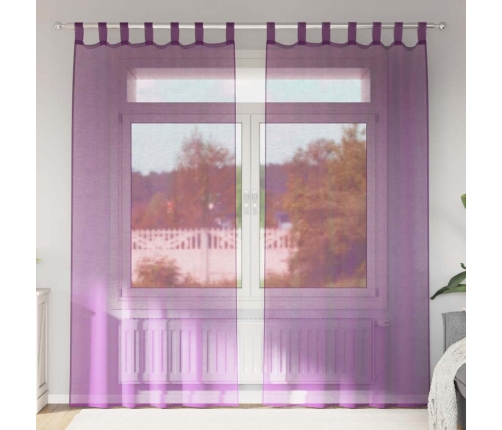 Voile Aizkari Ar Cilpām, 2 Gab., Violeti, 140X245 Cm Vidaxl