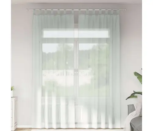 Voile Aizkari Ar Cilpām, 2 Gab., Gaiši Pelēki, 140X260 Cm Vidaxl