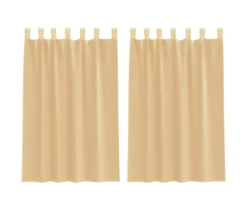 Voile Aizkari Ar Cilpām 2 Gab Smiltis 140X175 Cm Vidaxl