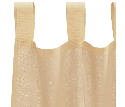 Voile Aizkari Ar Cilpām 2 Gab Smiltis 140X175 Cm Vidaxl