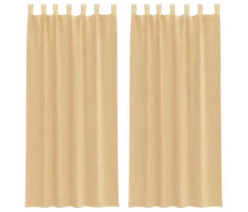 Voile Aizkari Ar Cilpām 2 Gab Smiltis 140X225 Cm Vidaxl