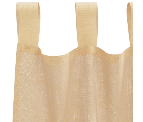 Voile Užuolaidos Su Kilpomis, 2Vnt., Smėlio Spalvos, 140X225Cm