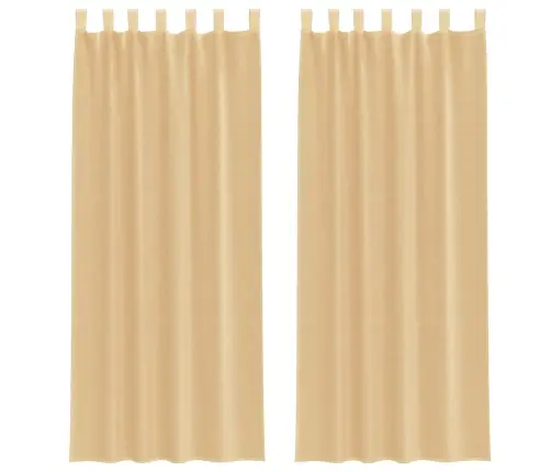 Voile Aizkari Ar Cilpām 2 Gab Smiltis 140X260 Cm Vidaxl