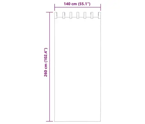 Voile Aizkari Ar Cilpām 2 Gab Smiltis 140X260 Cm Vidaxl