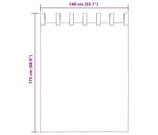 Aasadega Voile Kardinad 2 Tk Terrakota 140X175 Cm