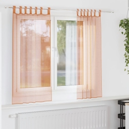 Voile Aizkari Ar Cilpām 2 Gab Terakota 140X175 Cm Vidaxl