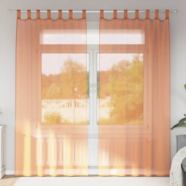 Voile Aizkari Ar Cilpām 2 Gab Terakota 140X225 Cm Vidaxl