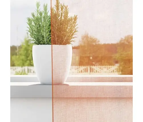 Voile Aizkari Ar Cilpām 2 Gab Terakota 140X260 Cm Vidaxl