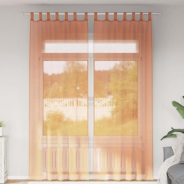 Voile Aizkari Ar Cilpām 2 Gab Terakota 140X260 Cm Vidaxl