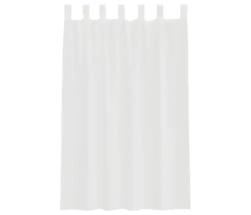 Voile Aizkari Ar Cilpām 2 Gab Balts 140X175 Cm Vidaxl