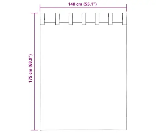 Voile Aizkari Ar Cilpām 2 Gab Balts 140X175 Cm Vidaxl
