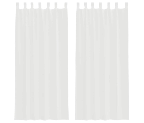 Voile Užuolaidos Su Kilpomis, 2Vnt., Baltos Spalvos, 140X225Cm