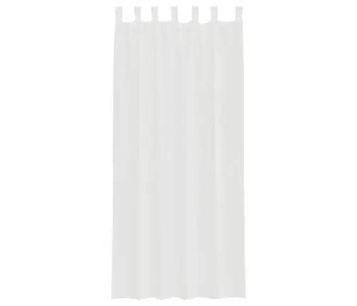 Voile Aizkari Ar Cilpām 2 Gab Balts 140X225 Cm Vidaxl