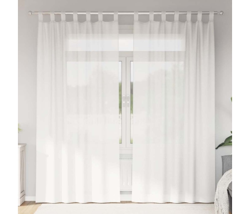 Voile Užuolaidos Su Kilpomis, 2Vnt., Baltos Spalvos, 140X225Cm