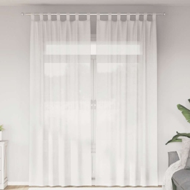 Voile Aizkari Ar Cilpām 2 Gab Balts 140X260 Cm Vidaxl
