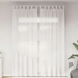 Voile Užuolaidos Su Kilpomis, 2Vnt., Baltos Spalvos, 140X260Cm