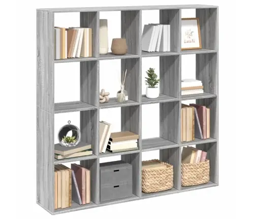 Grāmatu Plaukts Pelēka Koka 137,5X29X137,5 Cm Inženierijas Koks Vidaxl