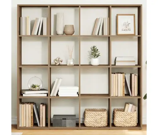 Grāmatu Plaukts Koka Krāsā 137,5X29X137,5 Cm Inženierijas Koks Vidaxl