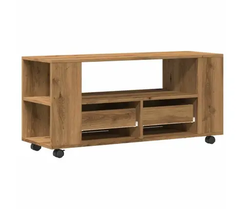 Ratastega Telerikapp Artisan Tamm 102X34,5X43 Cm Ehituspuit