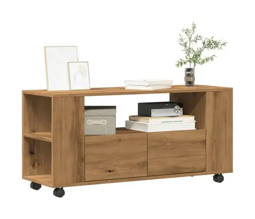 Ratastega Telerikapp Artisan Tamm 102X34,5X43 Cm Ehituspuit