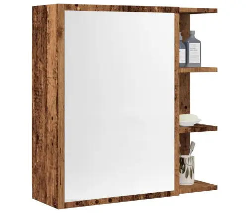 Veidrodinė Vonios Spintelė, Medienos, 62,5X20,5X64cm Mediena