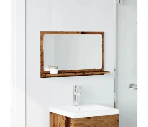 Vannas Istabas Spoguļskapis Vecs Koks 60X11X37 Cm Vidaxl