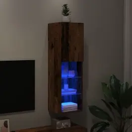 Led-Tuledega Telerikapp, Vana Puit, 30,5 X 30 X 102 Cm