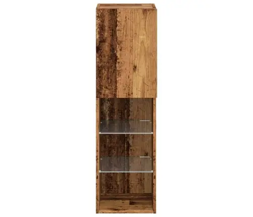 Tv Skapīši Ar Led, 2 Gab., Veca Koka, 30,5X30X102 Cm Vidaxl