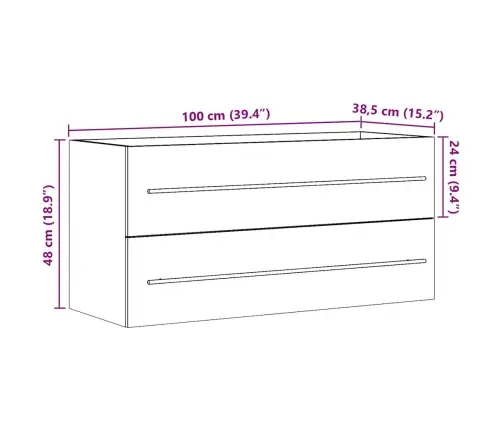 Valamukapp, Betoonhall, 100 X 38,5 X 48 cm Tehispuit